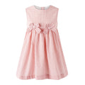 Girls' pink striped sleeveless dress