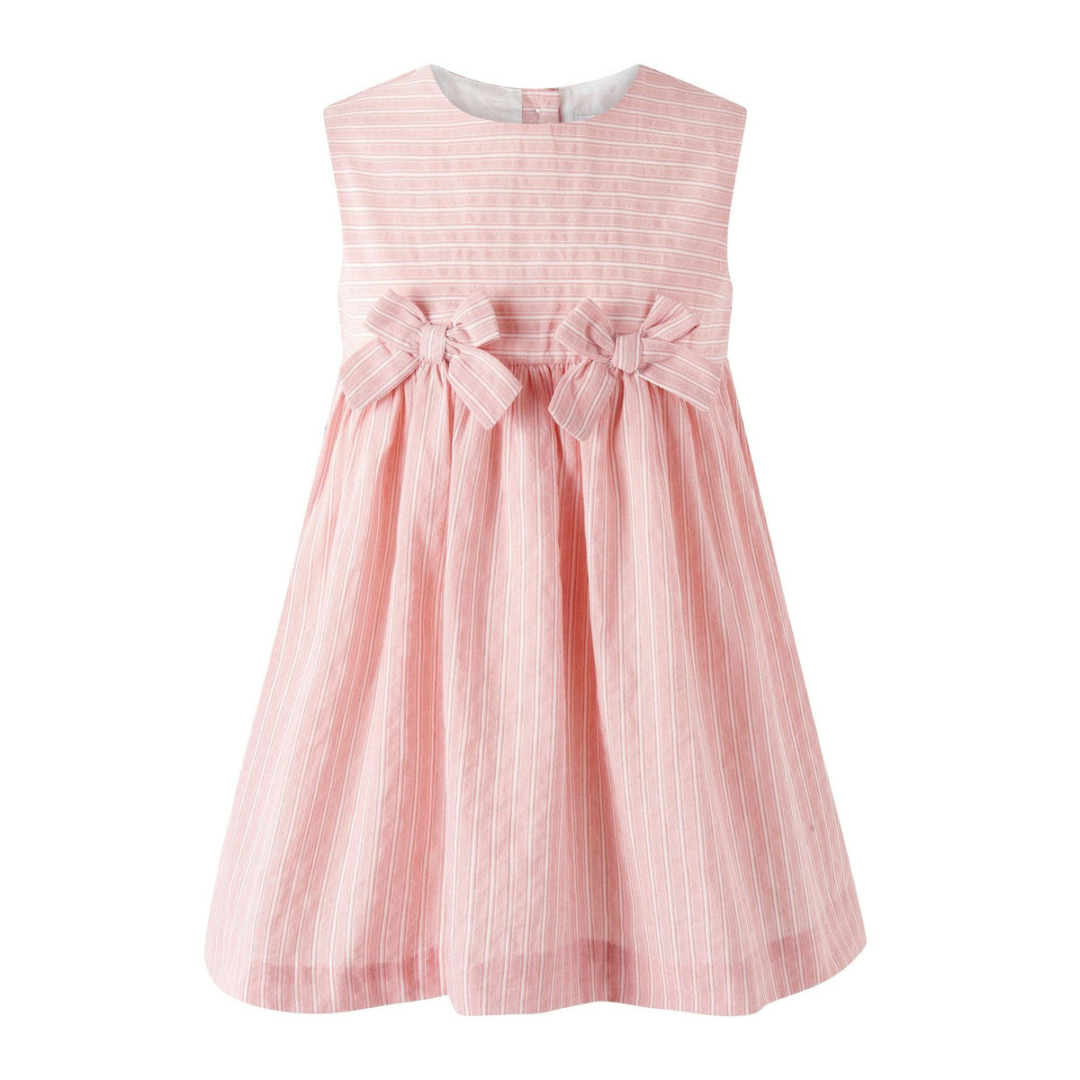 Girls' pink striped sleeveless dress