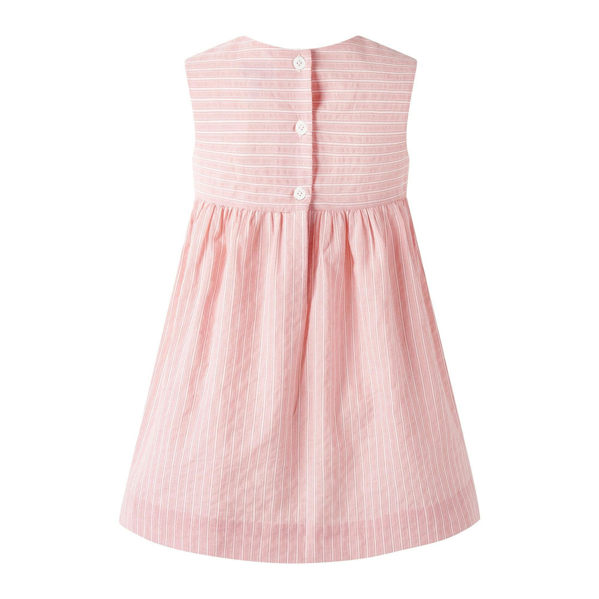 Girls' pink striped sleeveless dress
