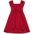 Girls' red ruffled shoulder A line dress