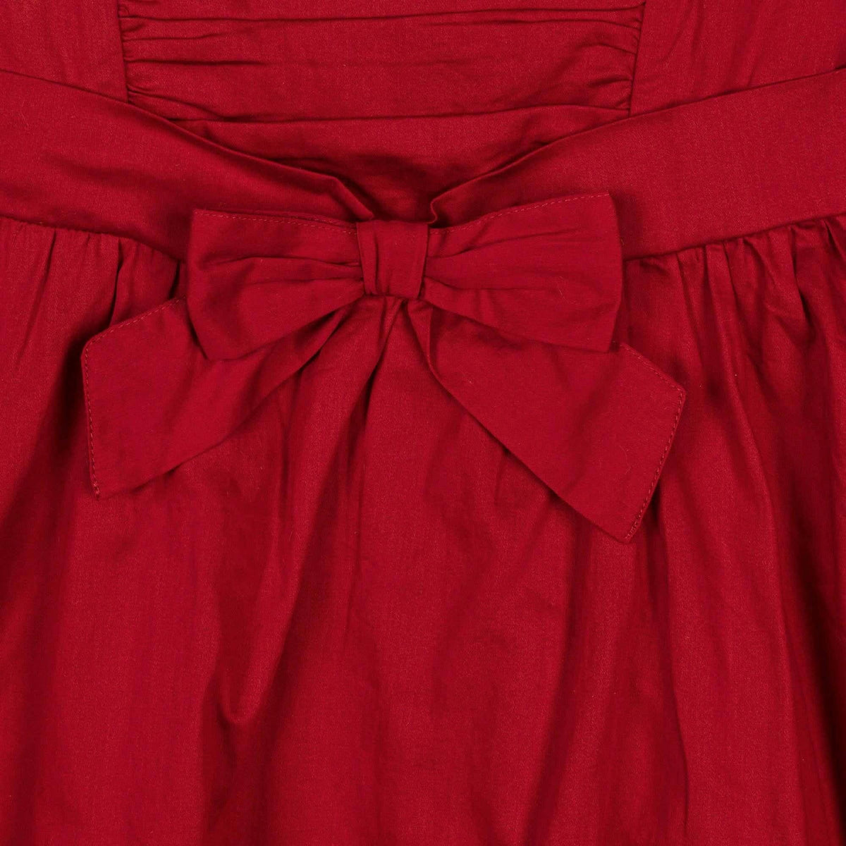 Girls' red ruffled shoulder A line dress
