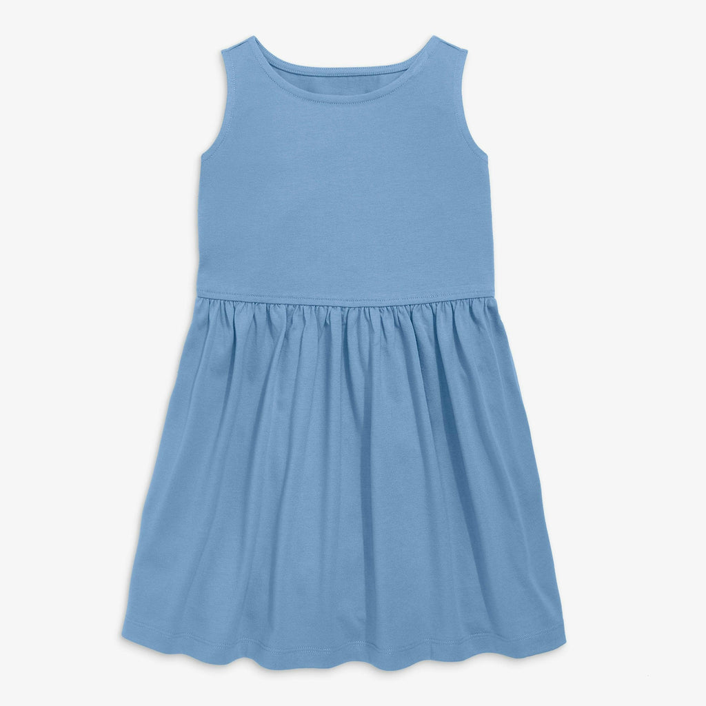 Girls' sleeveless blue summer dress