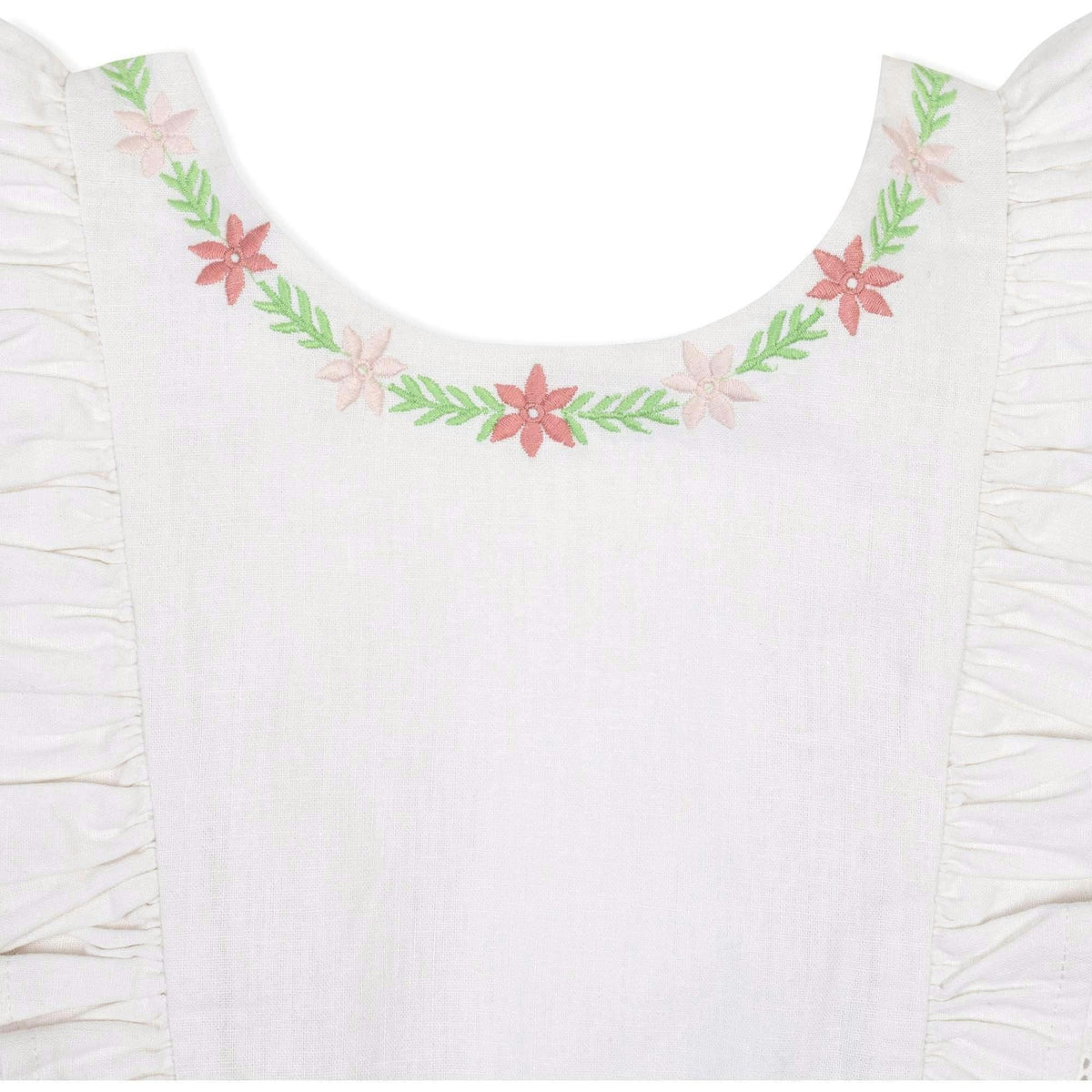 Girls' sleeveless floral embroidered tutu dress
