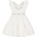 Girls' sleeveless floral embroidered tutu dress