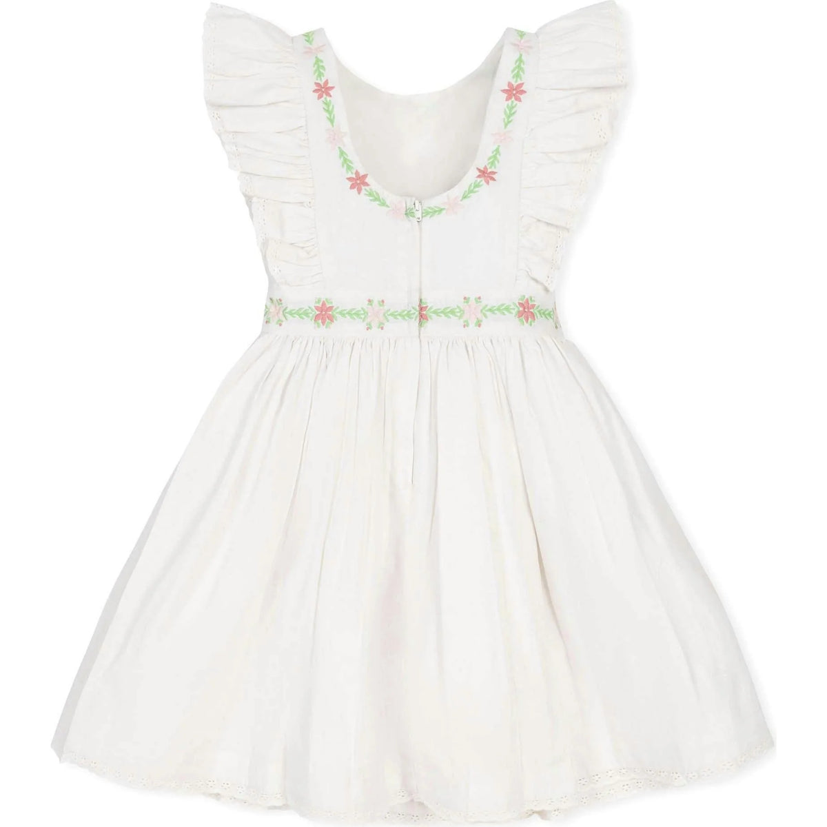 Girls' sleeveless floral embroidered tutu dress